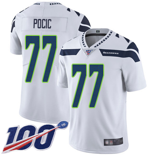 Seattle Seahawks Limited White Men Ethan Pocic Road Jersey NFL Football 77 100th Season Vapor Untouchable